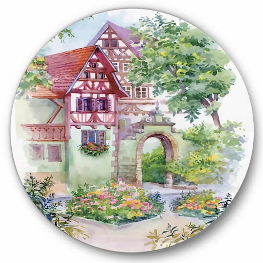 Designart - Red Rustic House In The Country Side